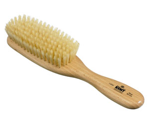 Kent Haarbürste LS9D handbearbeitet, schmal, mit weichen weißen Naturborsten