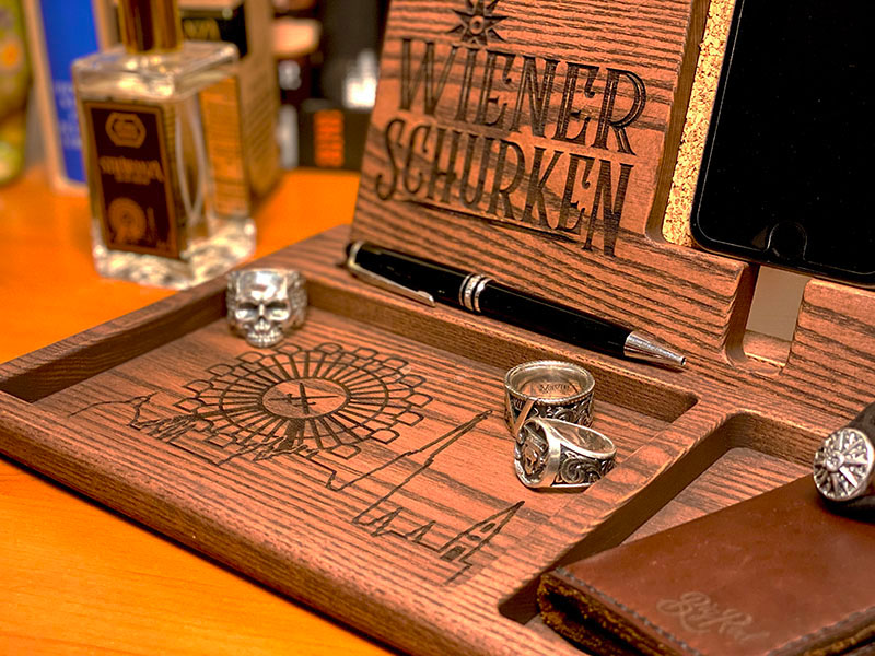 WIENER SCHURKEN ORGANIZER aus Eschenholz 2-teilig