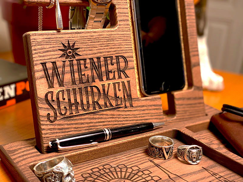 WIENER SCHURKEN ORGANIZER aus Eschenholz 2-teilig