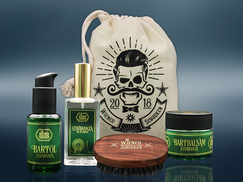 STRAWANZA XL ROYAL BAG - Eau de Cologne, Bartöl 50ml, Bartbalsam, Bartbürste Nussholz