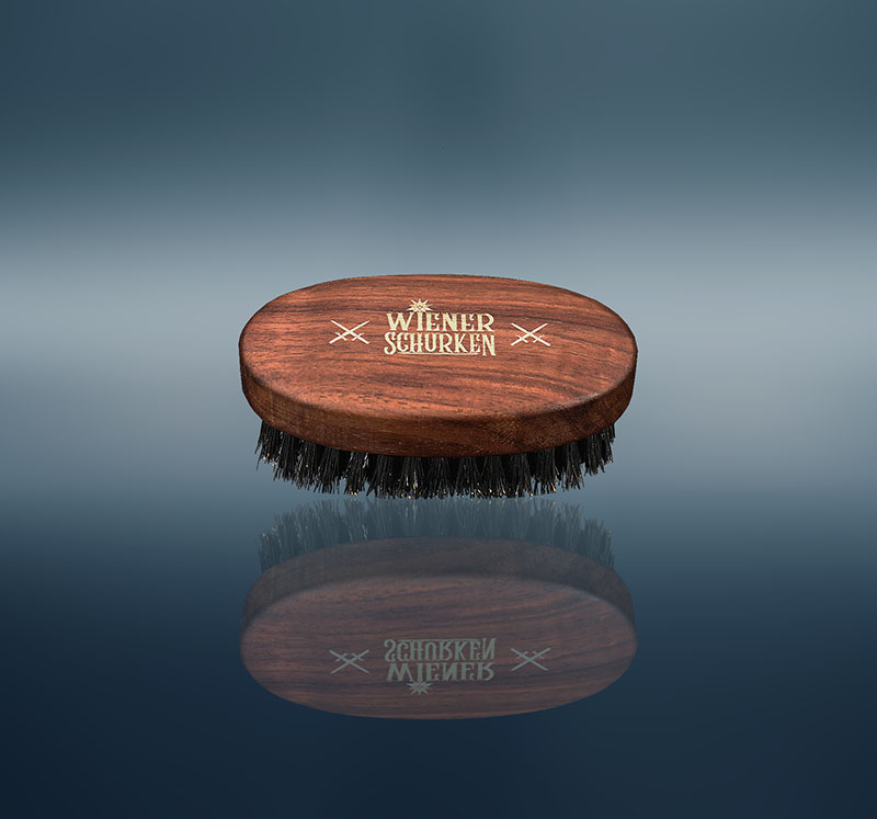 WIENER SCHURKEN - BARTBÜRSTE aus Nussbaumholz mit 100% Naturborsten