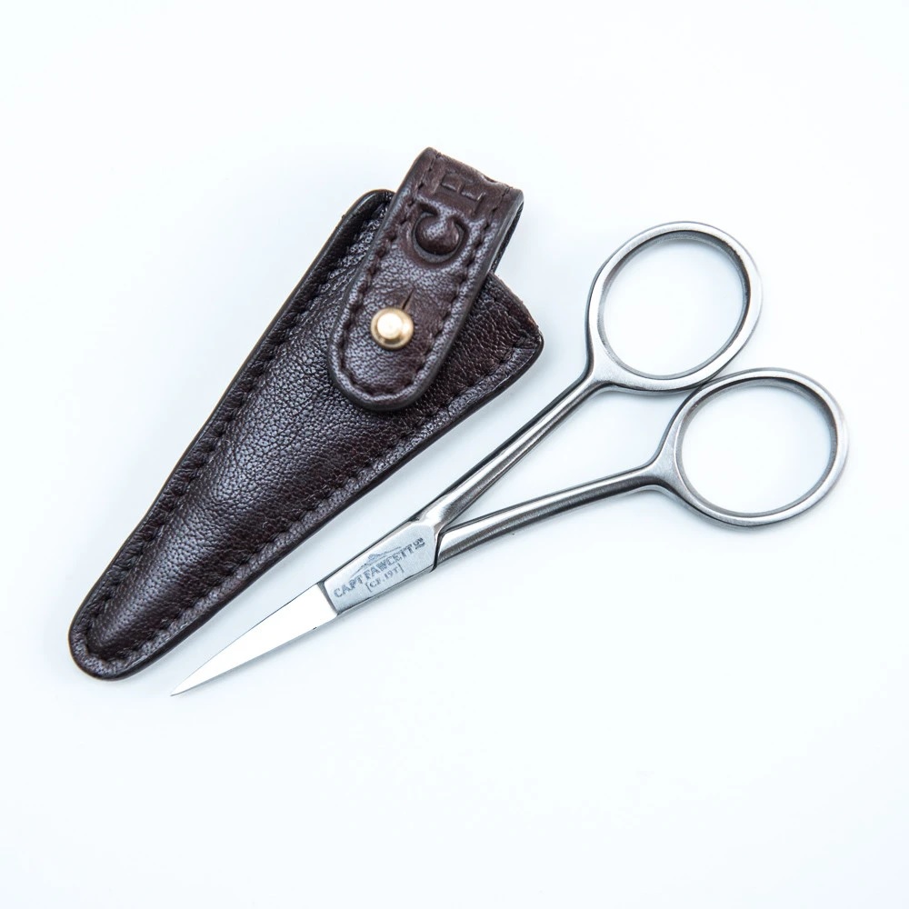 Captain Fawcett Grooming Scissor with Leather Pouch