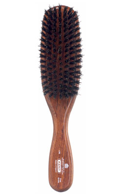 Kent Haarbürste LR6 handbearbeitet, schmal, mit schwarzen Naturborsten