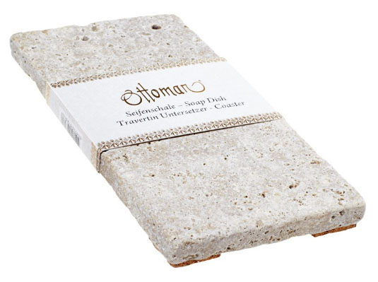 Seifenschale Travertin länglich 14x7cm