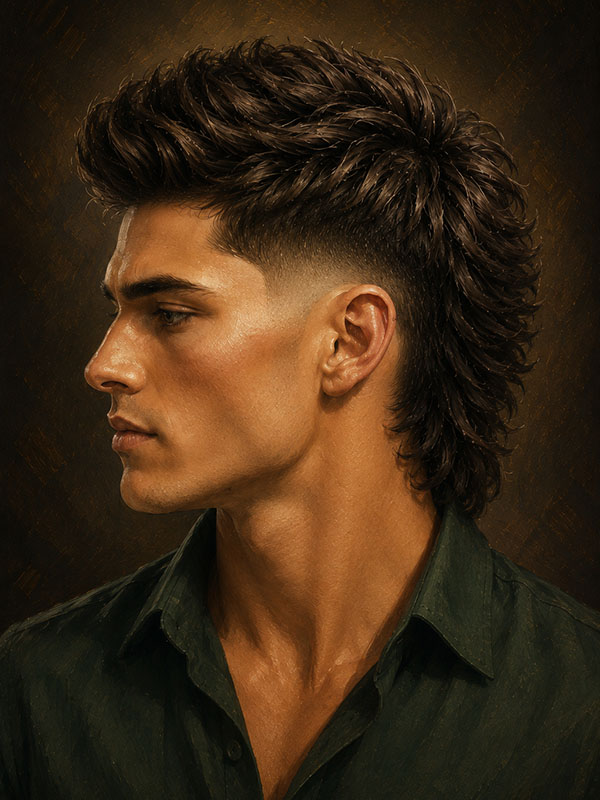 Burst Fade Mullet – Männerfrisur