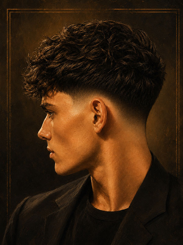 Curly Taper Fade – Männerfrisur