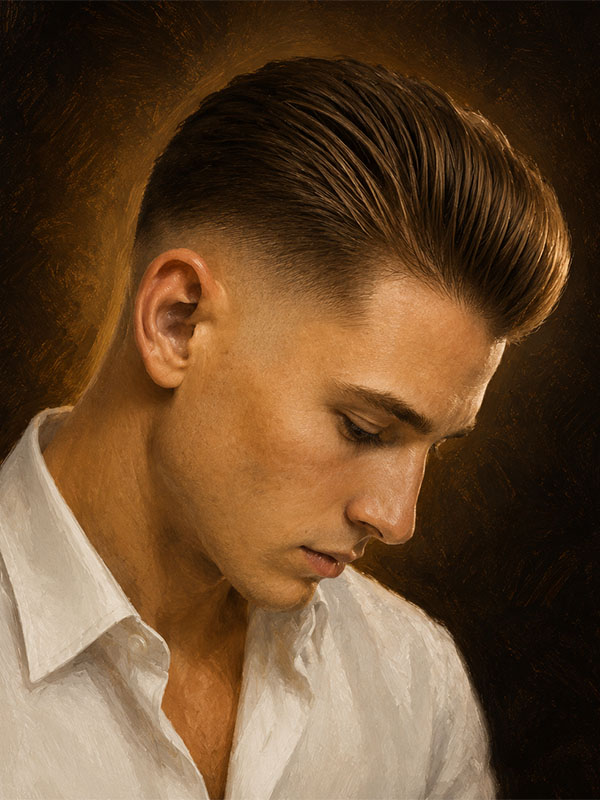 Skin Fade Pompadour – Männerfrisur