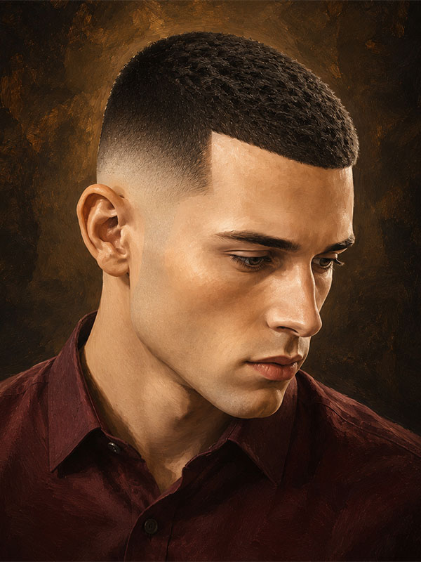 Textured Buzz Cut Fade – Männerfrisur