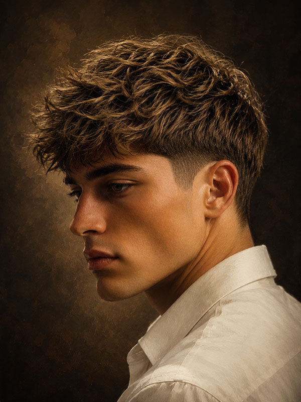Textured Fringe – Low Taper Fade – Männerfrisur