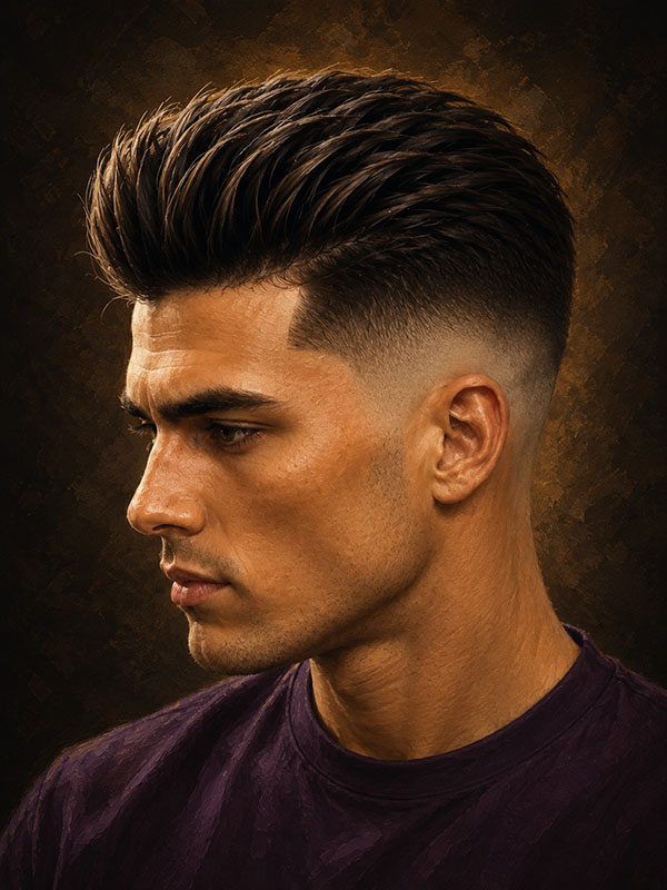 Textured Pompadour Fade
